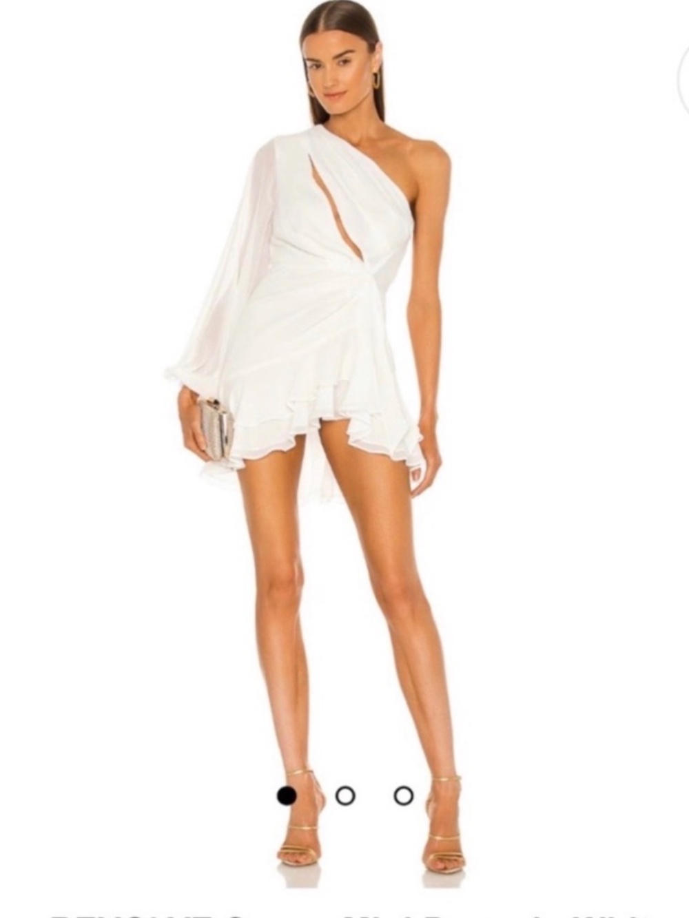 Michael Costello x REVOLVE Sunny Mini Dress in White One Shoulder